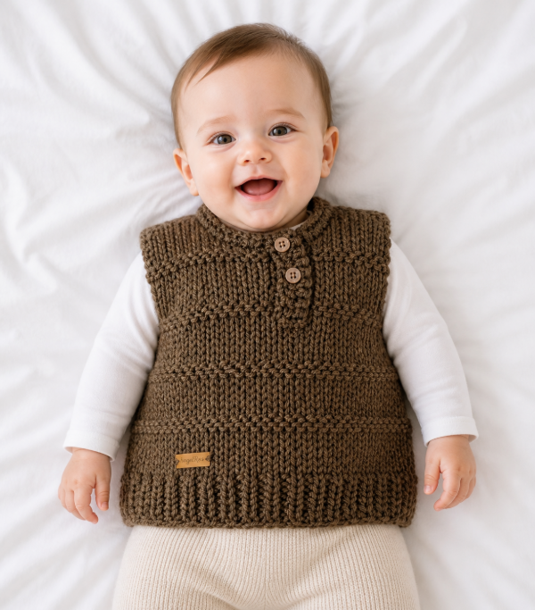 Chaleco cuellito y botones 6-9 meses
